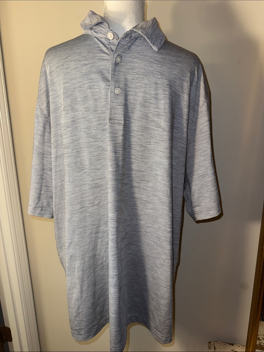 Walter Hagen Light Blue Micro-Striped Polo